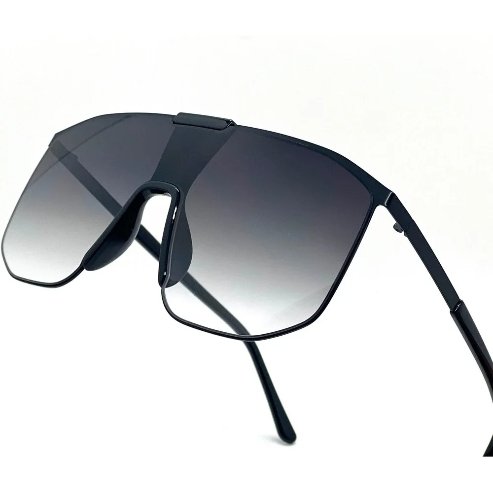 Men Sunglasses Hip Hop Aviator Large‎ Black Gradient Lens Beach Sun Protection
